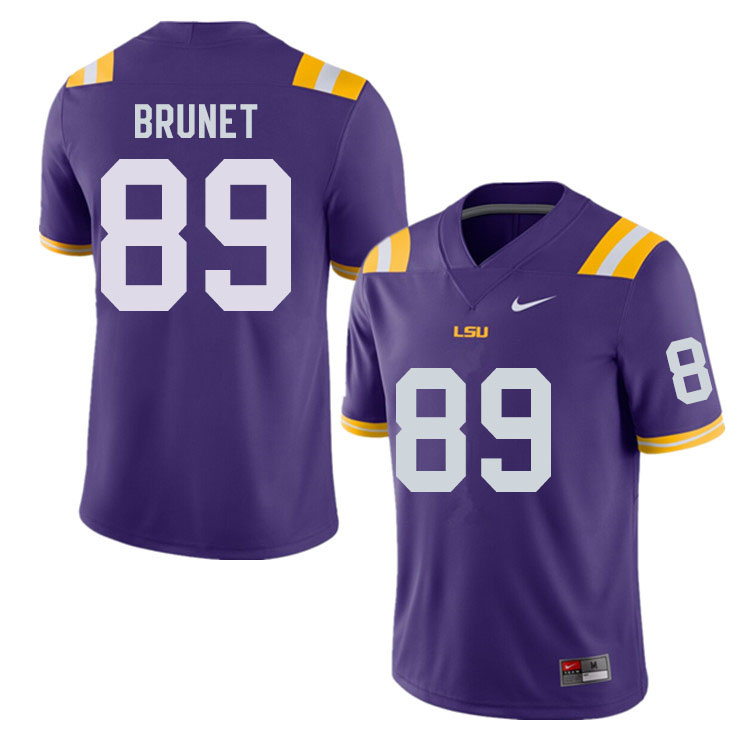Men #89 Colby Brunet LSU Tigers College Football Jerseys Sale-Purple - Click Image to Close